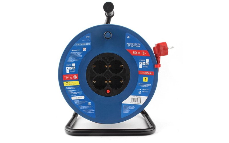 Электрическая мануфактура PC20503 PowerCube Удлинитель на катушке 16А/3,5 кВт, 3х1,5мм2, 50м
