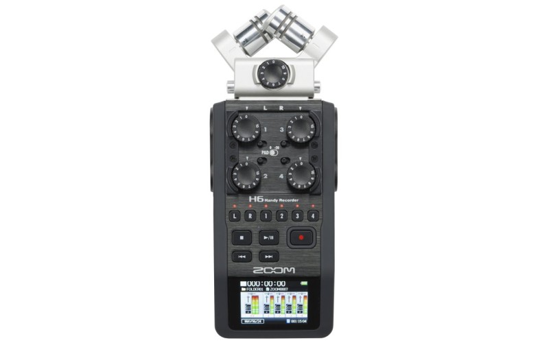 ZOOM H6 - ручной рекордер-портастудия, 4 канала, сменные микрофоны
